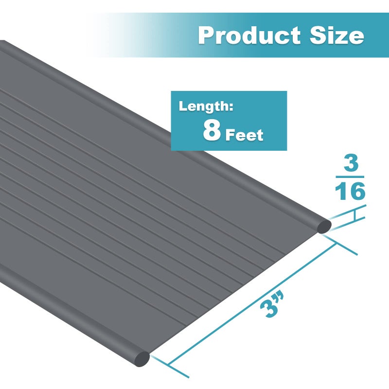 Earthtec Garage Door Weather Seal - Bottom Seal Bead Type - Grey Vinyl (8') - Image 2